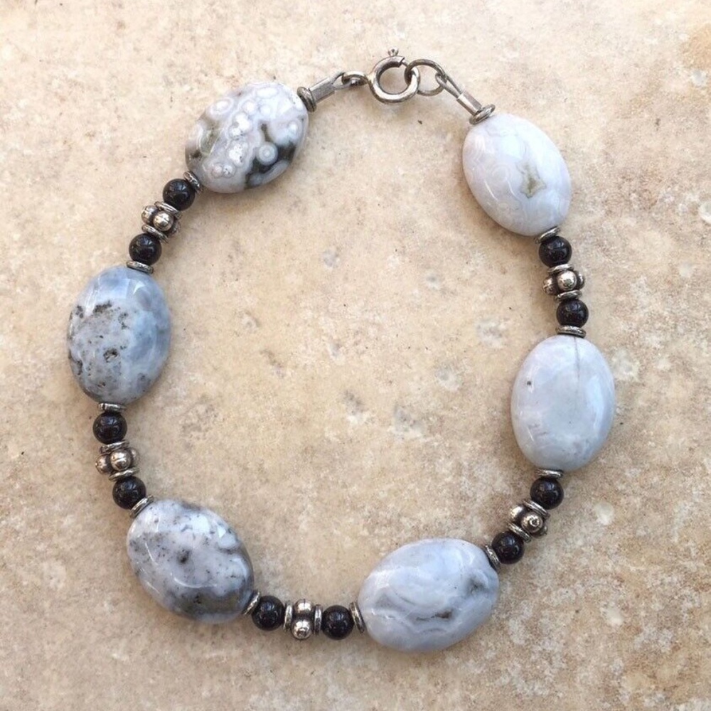 Ocean Jasper, Onyx Bracelet